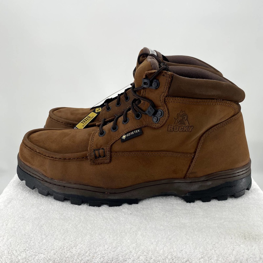 Rocky Men's Dark Brown Outback Style Steel Toe Gore-Tex Work Boots Size 14 NWT